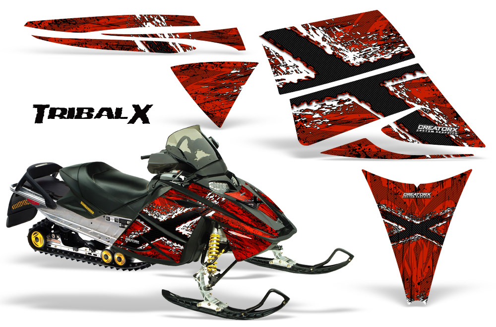 Ski-Doo Rev Graphics Kit TribalX White Red